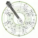 circle of fifths stilish guitar tattoo design idea