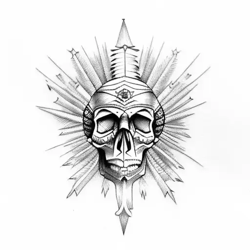 skull indian evil tattoo design idea