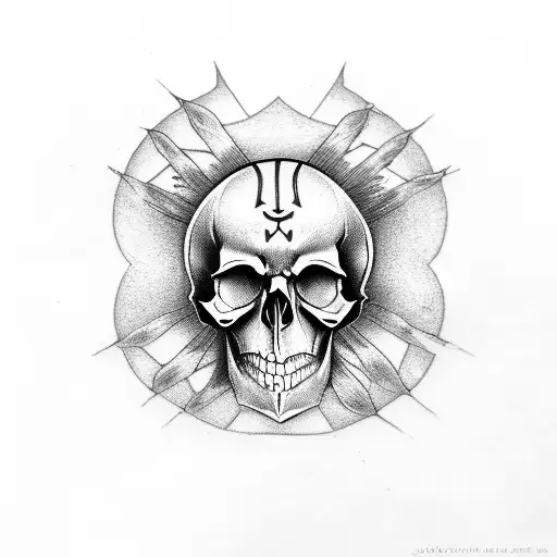 skull indian evil tattoo design idea