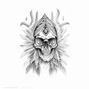 skull indian evil tattoo design idea