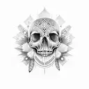 skull indian evil tattoo design idea