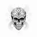 indian skull evil tattoo design idea