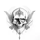 indian skull evil tattoo design idea