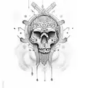 indian skull evil tattoo design idea