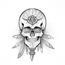 skull indian evil tattoo design idea