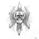 skull indian evil tattoo design idea