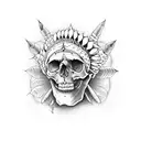 skull indian evil tattoo design idea