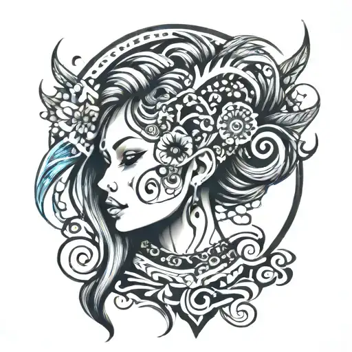 tribal tattoo that symbolizes quiet and demure type of girl tattoo design idea