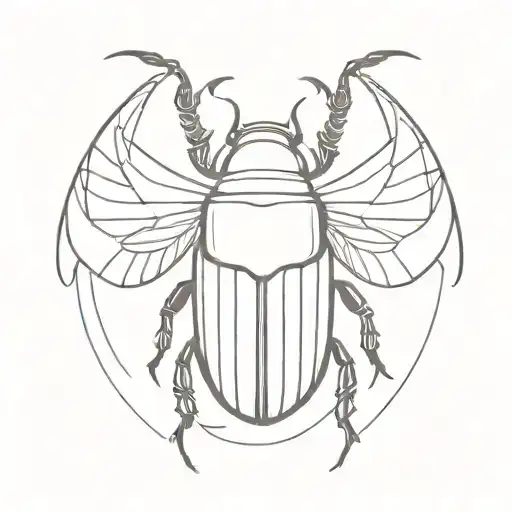 scarab beetle with wings tattoo design idea