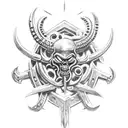 A Warhammer 40k Space Marine battling a Lovecraftian creature tattoo design idea