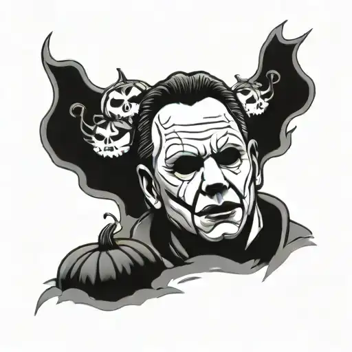 Michael Myers with Pumpkins tattoo design idea