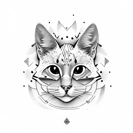 un gato rey de corazoe tattoo design idea
