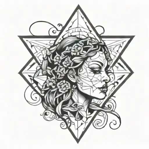 geometrical soul leaving the body tattoo design idea
