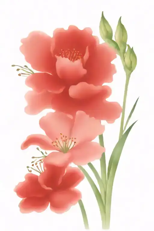 carnations and snowdrops tattoo design idea