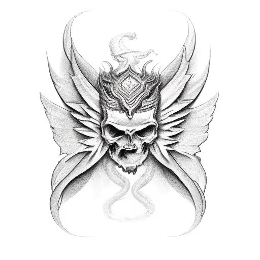 angel and devil tattoo design idea