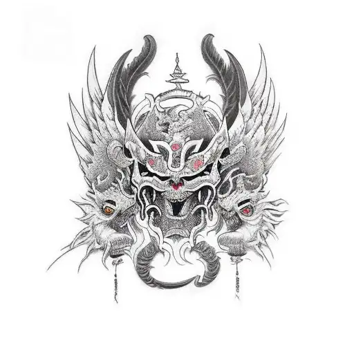 angel and devil tattoo design idea