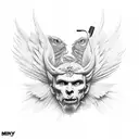 angel and devil tattoo design idea