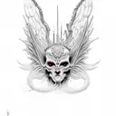 angel and devil tattoo design idea