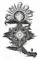 the sun also rises Fahrenheit 451 Burning Man tattoo design idea