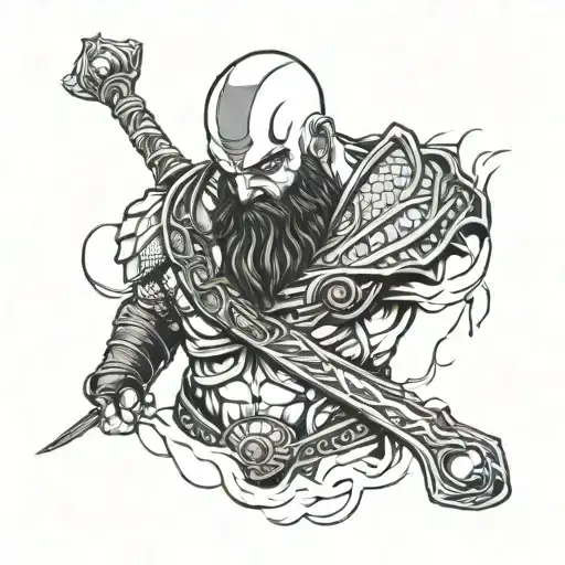kratos god of war tattoo design idea