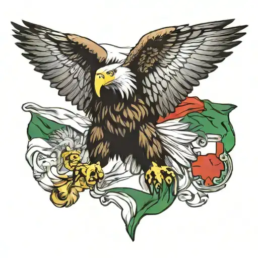 eagle and italian flag tattoo design idea