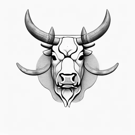 bull head tattoo design idea