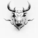 bull head tattoo design idea