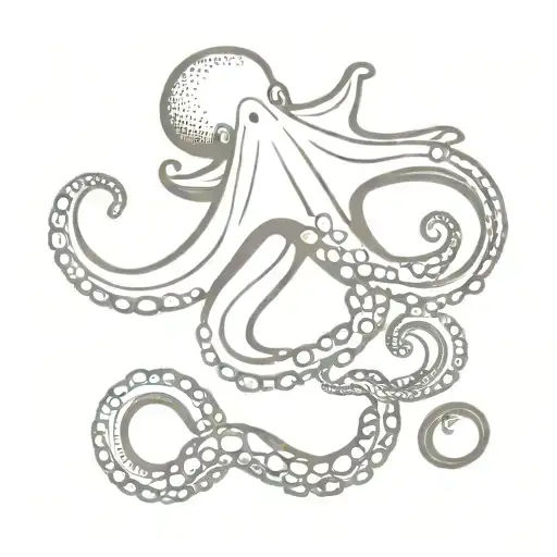 octopus sea star waves tattoo design idea
