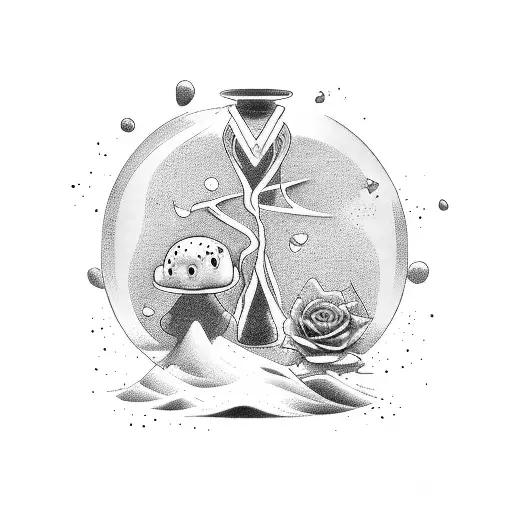 Hour glass, mist, sand, life, no second chance, sieze your life tattoo design idea