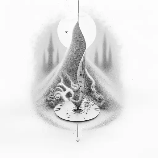 Hour glass, mist, sand, life, no second chance tattoo design idea