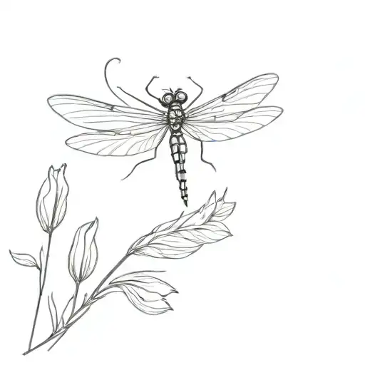 dragonfly hovering tattoo design idea