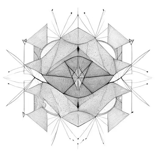 four geometric shapes in a line, one colored in black the others are hollow tattoo design idea