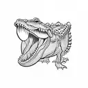 cute alligator tattoo design idea