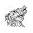cute alligator tattoo design idea