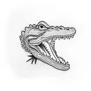 cute alligator tattoo design idea