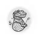 Alligator with Golf Ball tattoo design idea