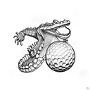 Alligator with Golf Ball tattoo design idea
