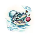 Baby Alligator and Golf Ball tattoo design idea