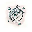 Baby Alligator and Golf Ball tattoo design idea