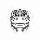 cute alligator tattoo design idea
