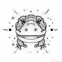 cute alligator tattoo design idea