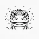 cute alligator tattoo design idea