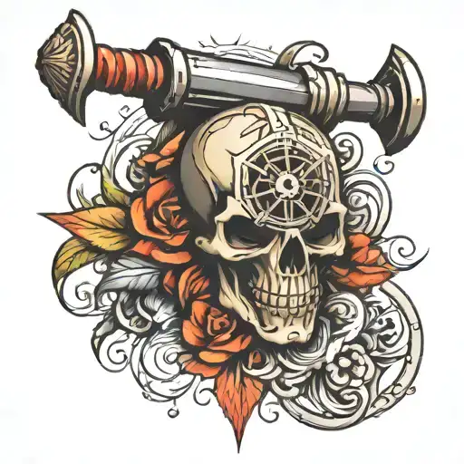 mace weapon  tattoo design idea