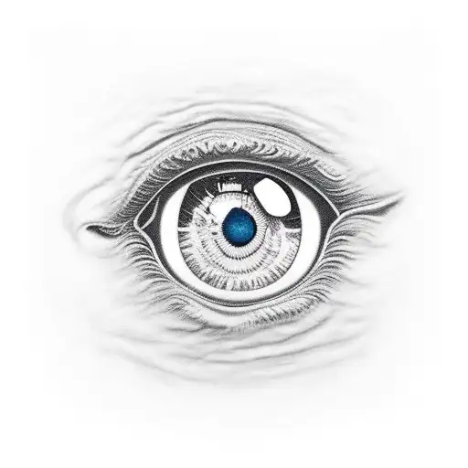 a large shattered and highly fractured glass with a very small hole in the middle that allows a furious eye to be seen t tattoo design idea