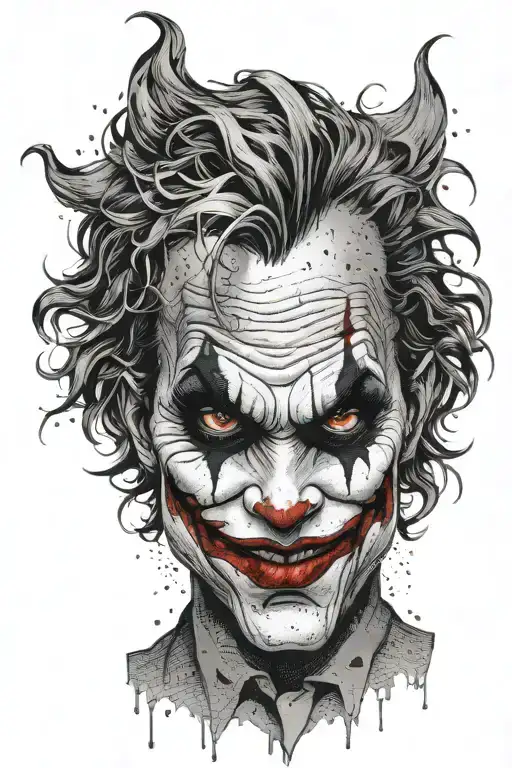 Joker face tattoo design idea