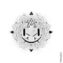 Dripping Smiley Face wearing Crown holding up Shaka sign tattoo design idea