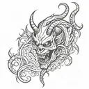 demonic tattoo stencil outline tattoo design idea
