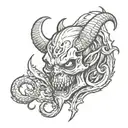 demonic tattoo stencil outline tattoo design idea