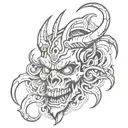 demonic tattoo stencil outline tattoo design idea
