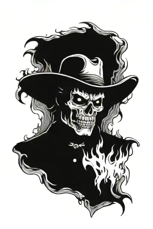 cowboys from hell fire tattoo design idea